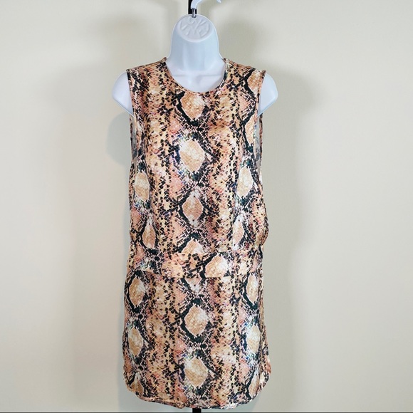 Pink Pure Silk Multicolor Snake Print Wrap Dress H&M Exclusive Studio SS 2015 - Picture 8 of 16